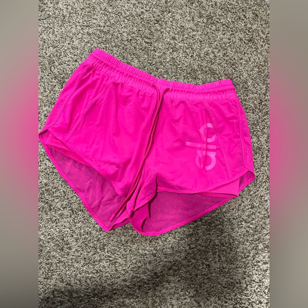 Neon Pink Alo Yoga Ambience Shorts